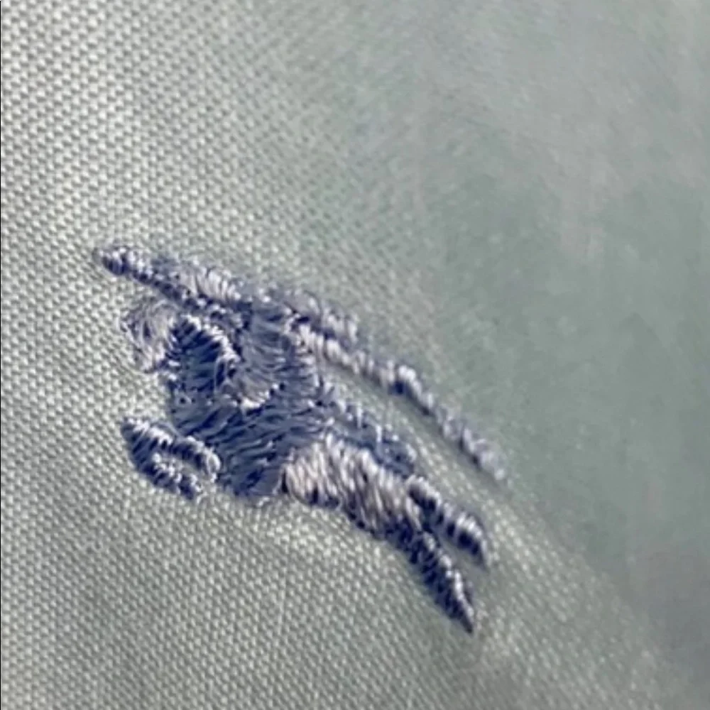 BURBERRY size 14 light blue button down shirt - Picture 2 of 2
